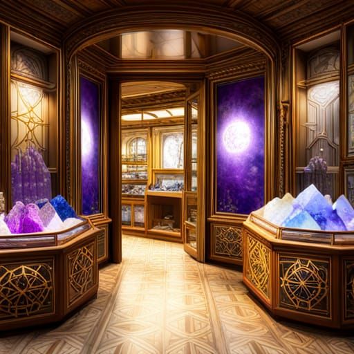 Crystal Shop Interior in Romanticism Style