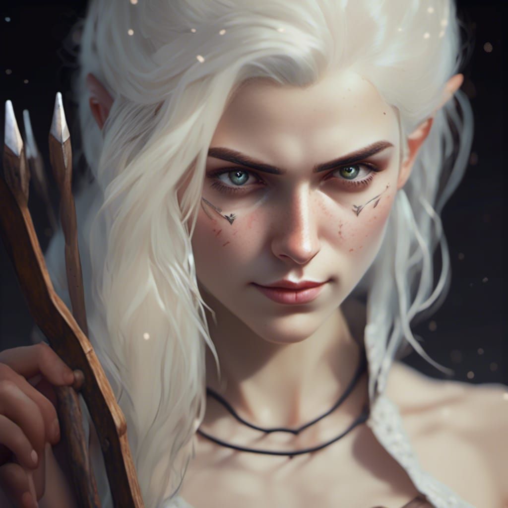 Ciri the Witcher Archer: Realistic High-Resolution Portrait