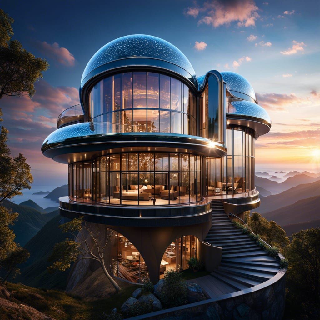 Glowing Magical Wizard House in Hyperrealism Style