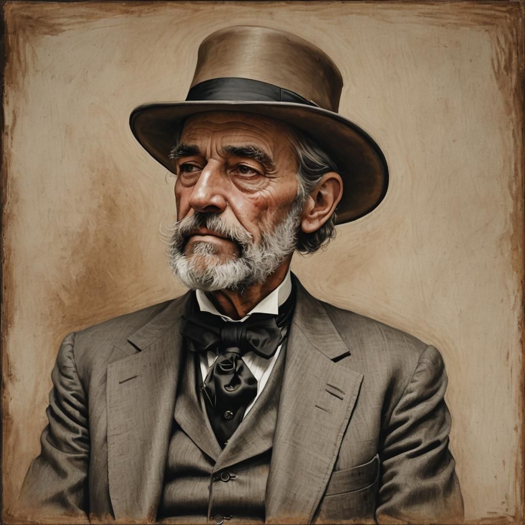 Classic American Portrait of Gentleman in Realism Style