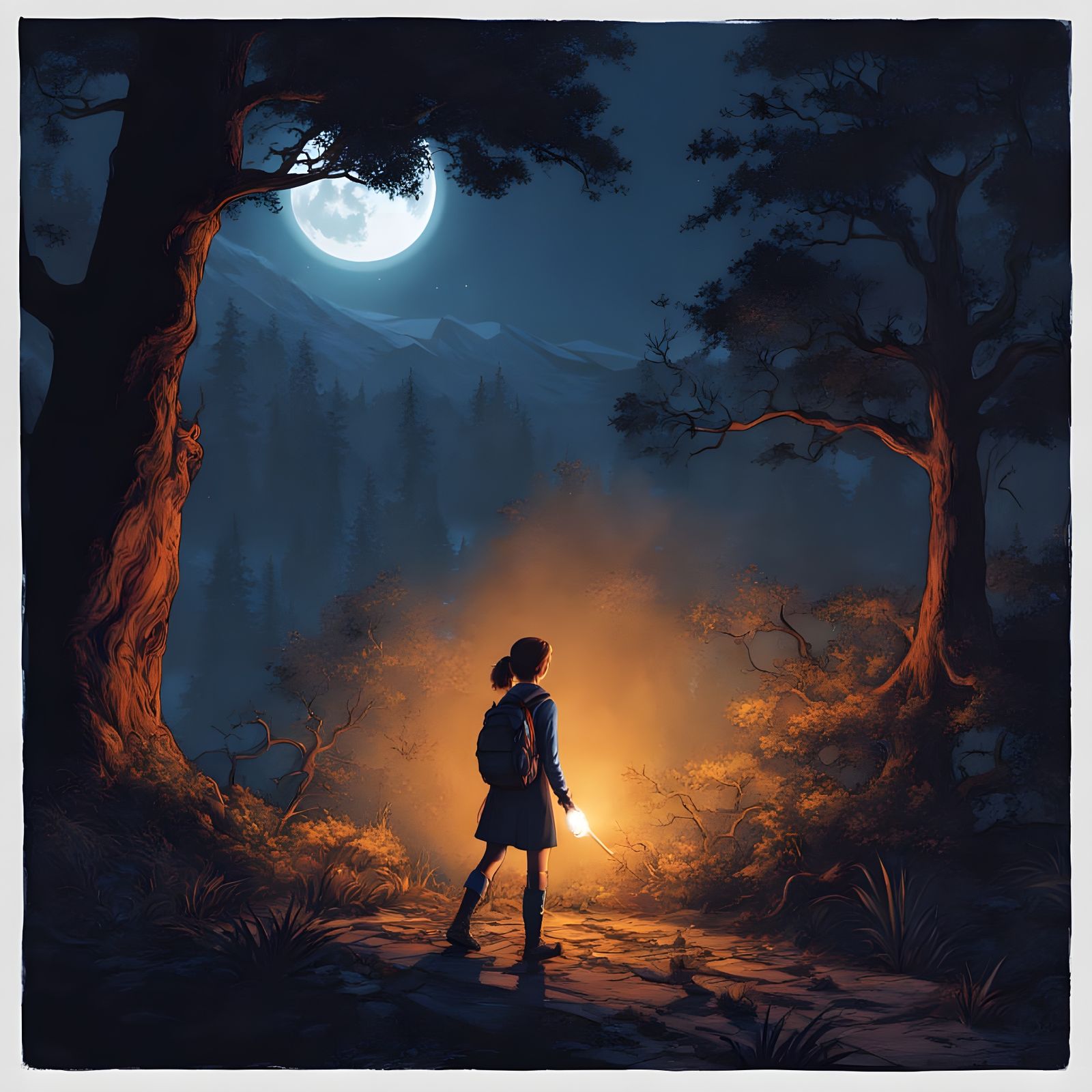 Nancy Drew and the Mysterious Moon, Digital Painting