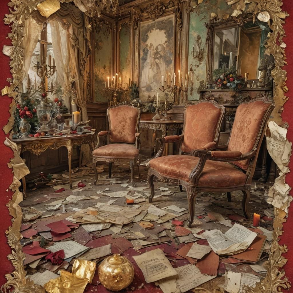 Victorian Christmas Drawing Room with Gold Accents