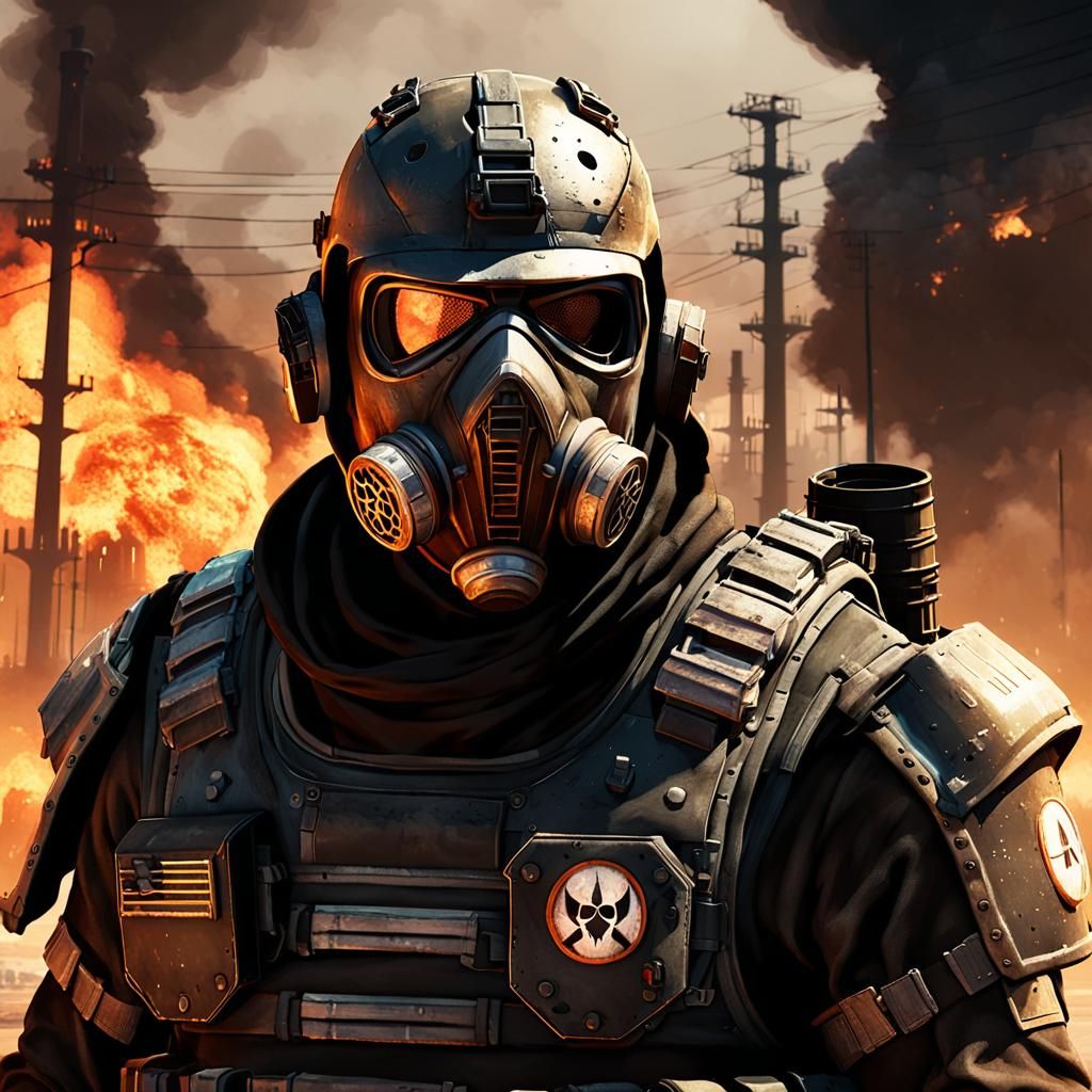 Hunter in Scorched City: Hyperdetailed Digital Portrait