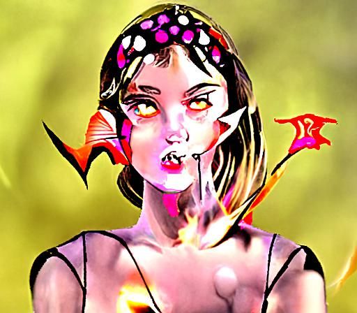 Succubus in Retro Dystopian Poster Art