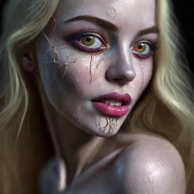 Beautiful Woman with Gothic Makeup: Hyperrealistic Digital A...