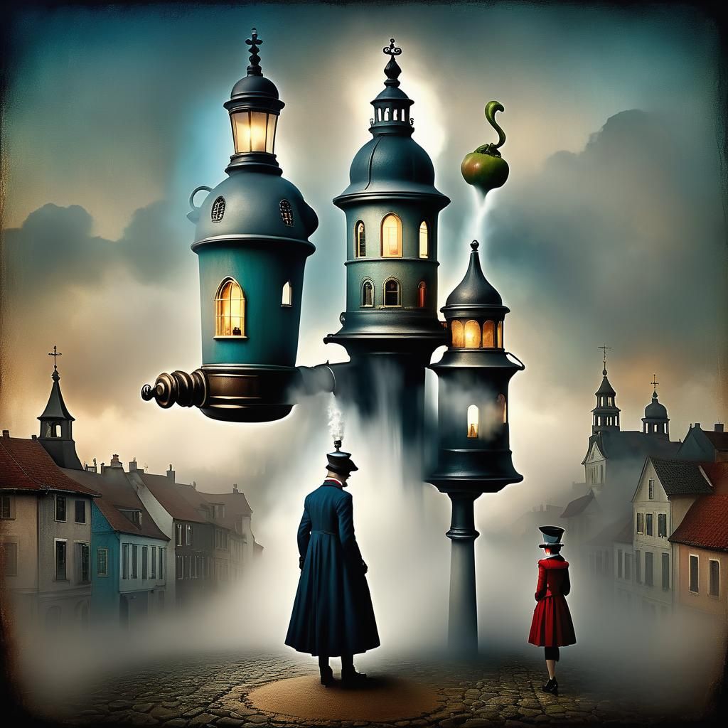 Surreal Town Emerges from Pepper Grinder