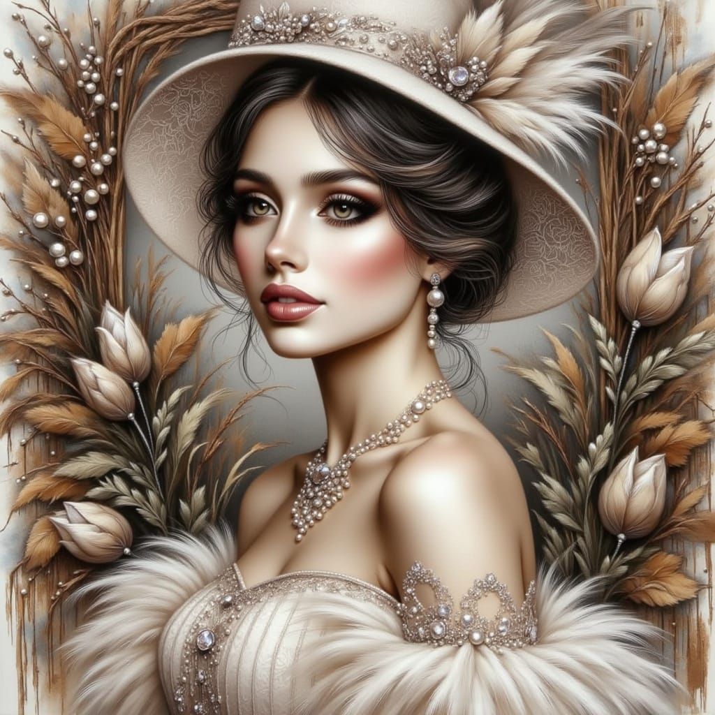 Elegant Woman in Vintage Setting