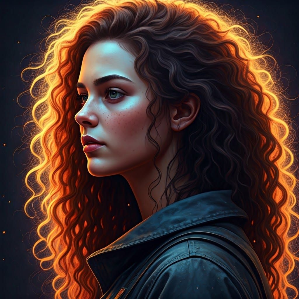 Intense Portrait of a Woman in Hyperrealistic Style