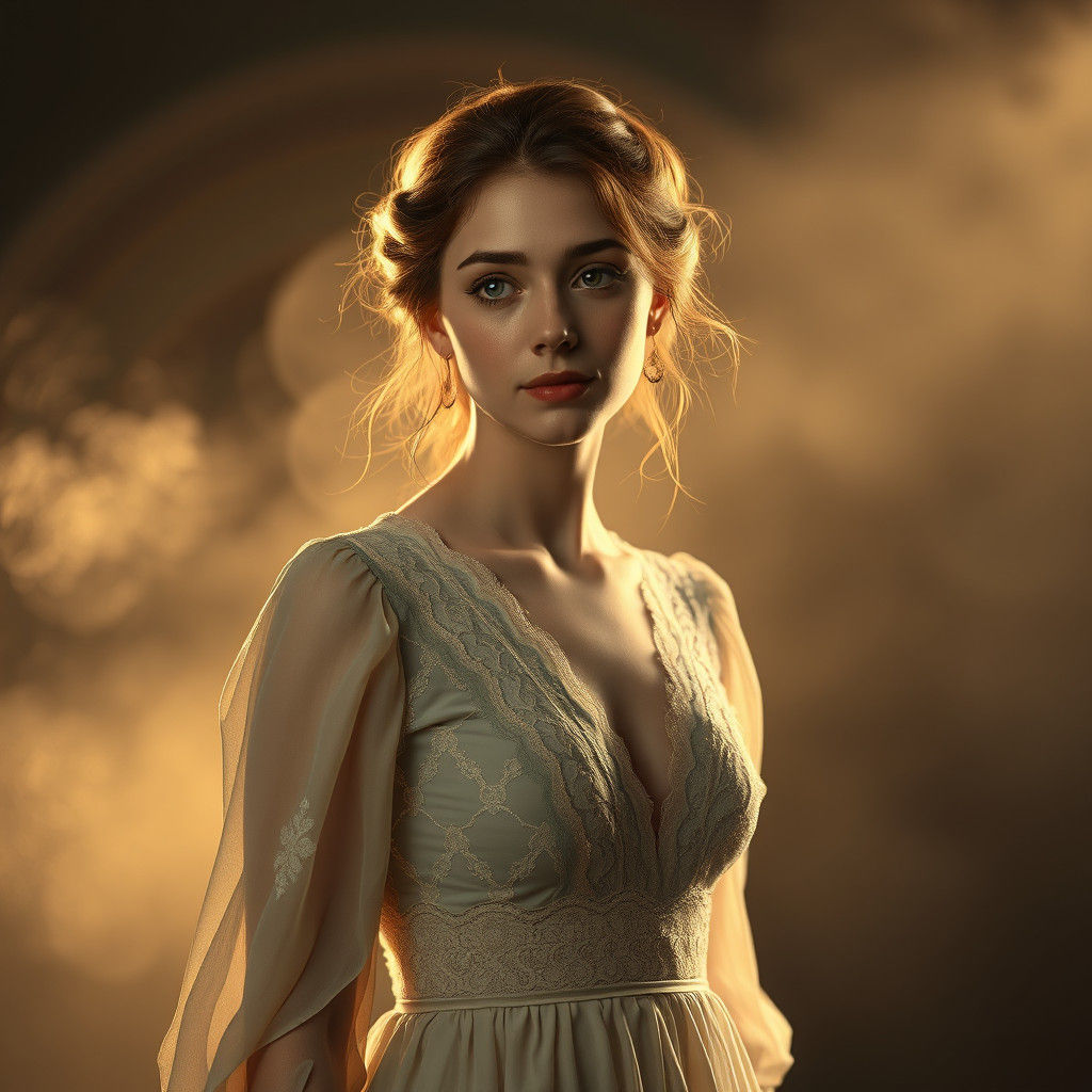 Ethereal Woman in Dreamy, Nostalgic Portrait