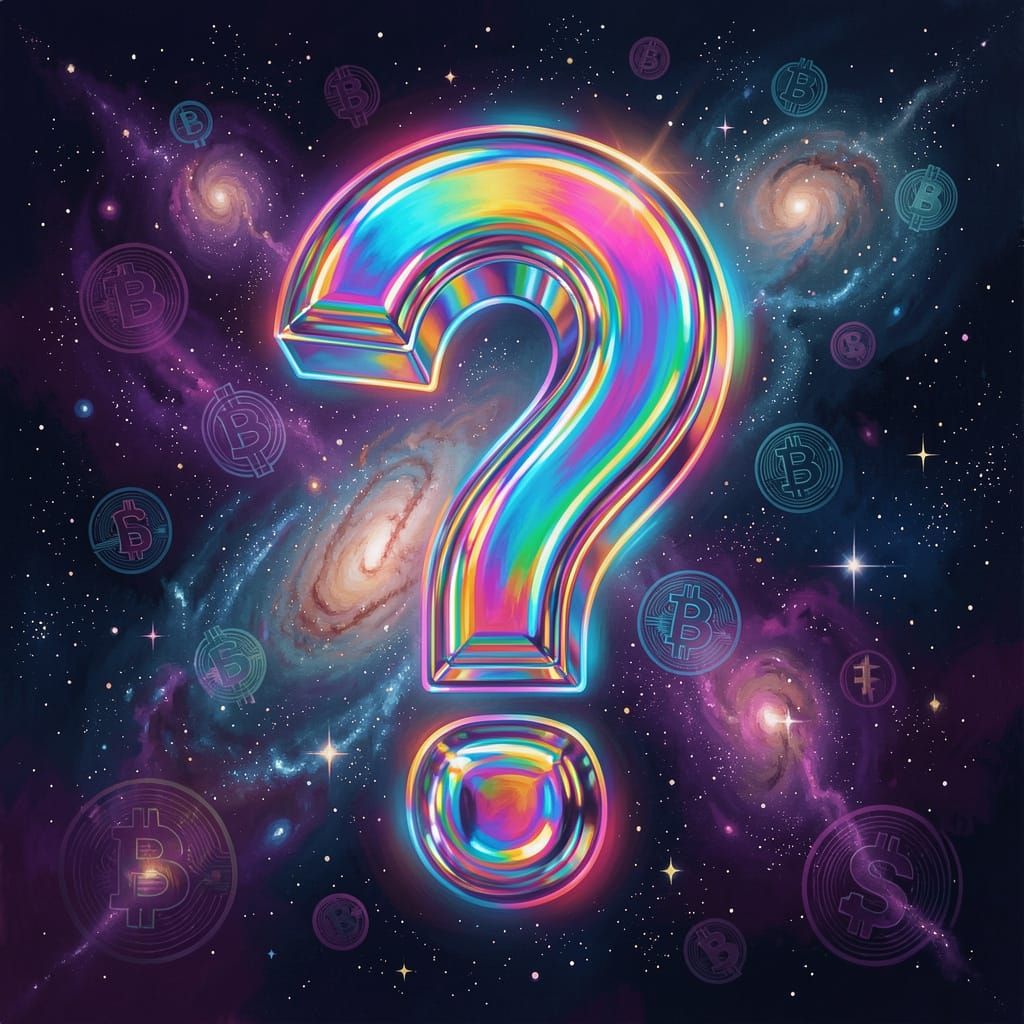 Psychedelic Question Mark NFT Art in Cosmic Style