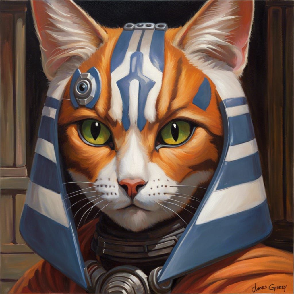 Ahsoka Cat in Oil Painting Style