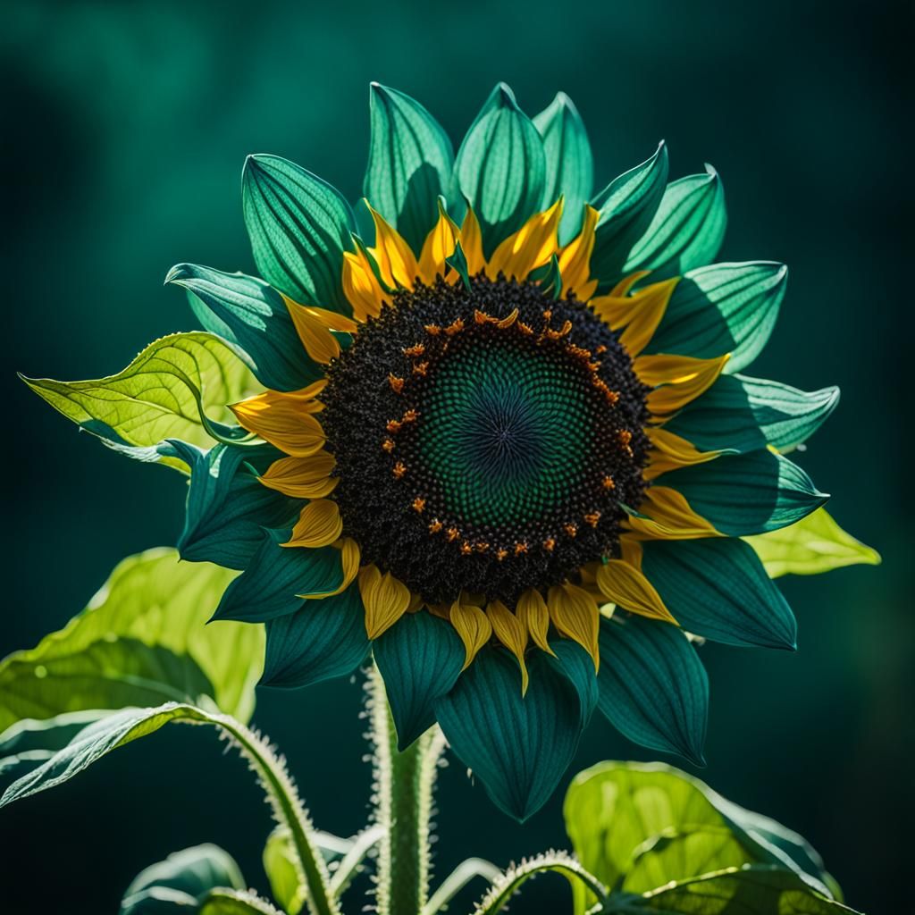 Cinematic Sunflower with Moody Background