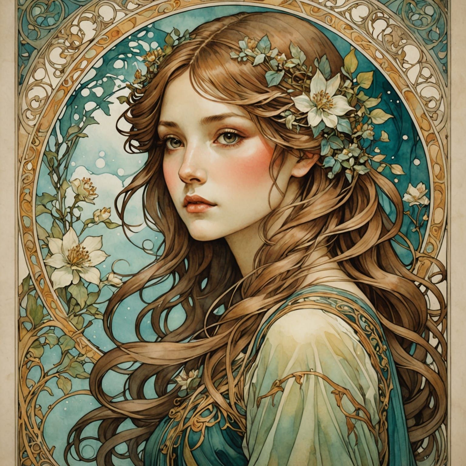 Enchanting Surrealist in Art Nouveau Dreamscapes