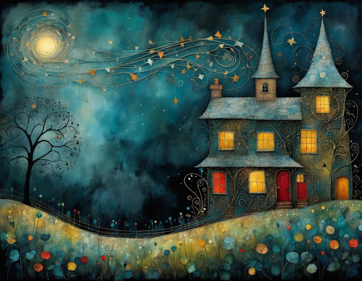 Enchanted Swirls: A Scandinavian Folk Art Design