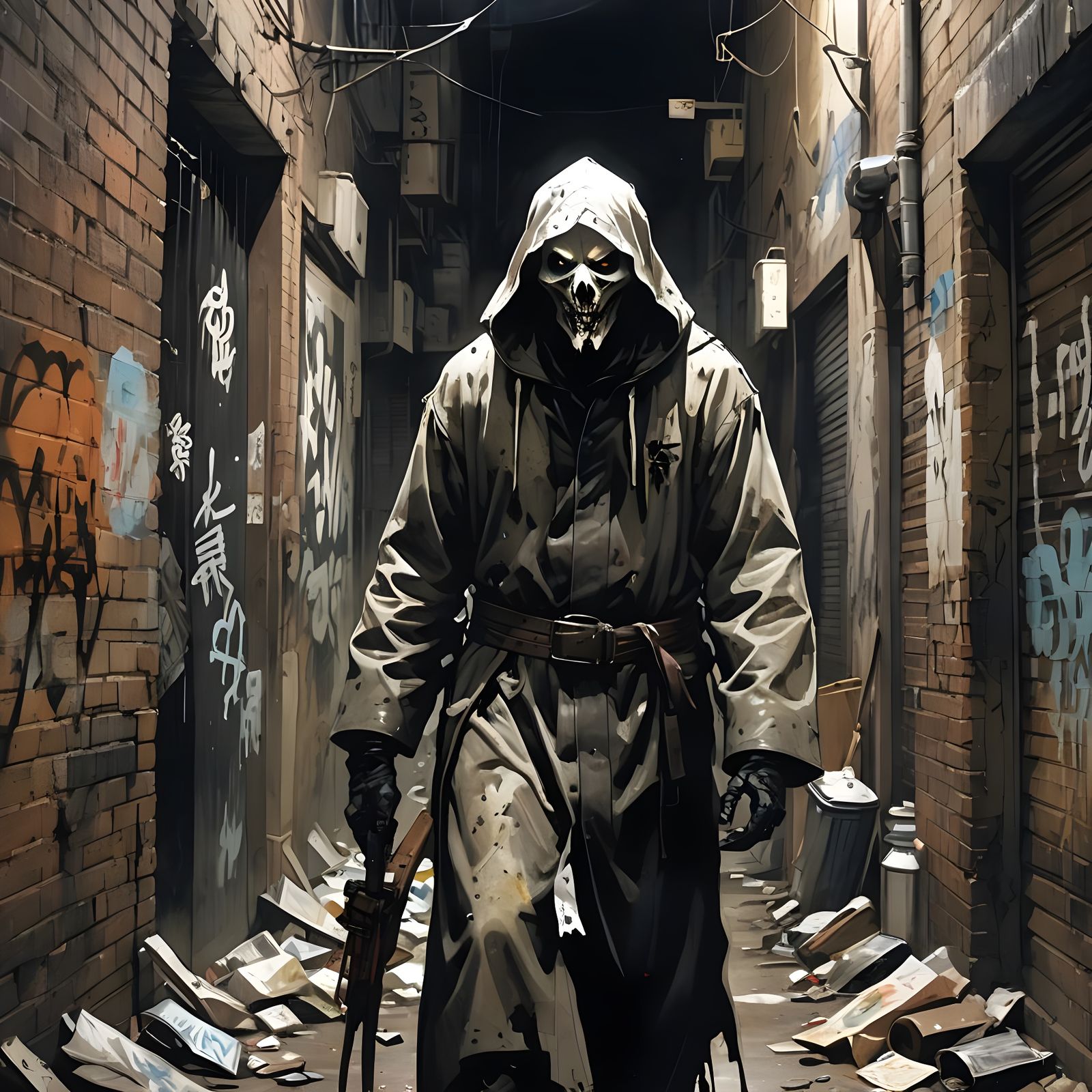 Terrifying Clown with Grotesque Features