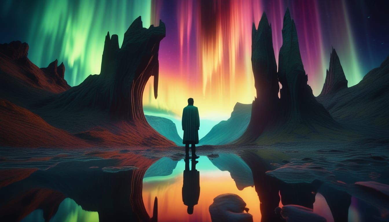 Surreal Aurora Reflected in Colossal Mirror