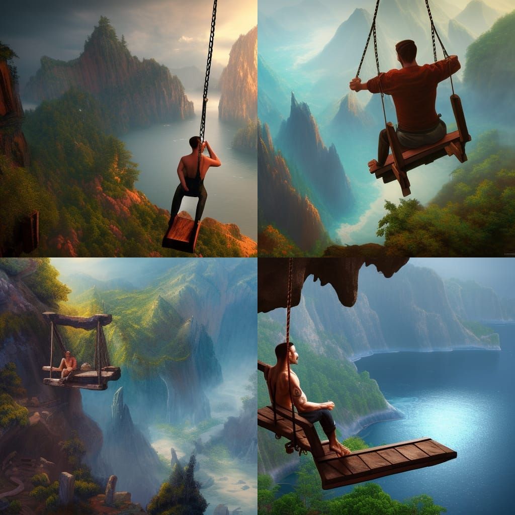 Cliffside Swing: Detailed Matte Painting in Unreal Engine
