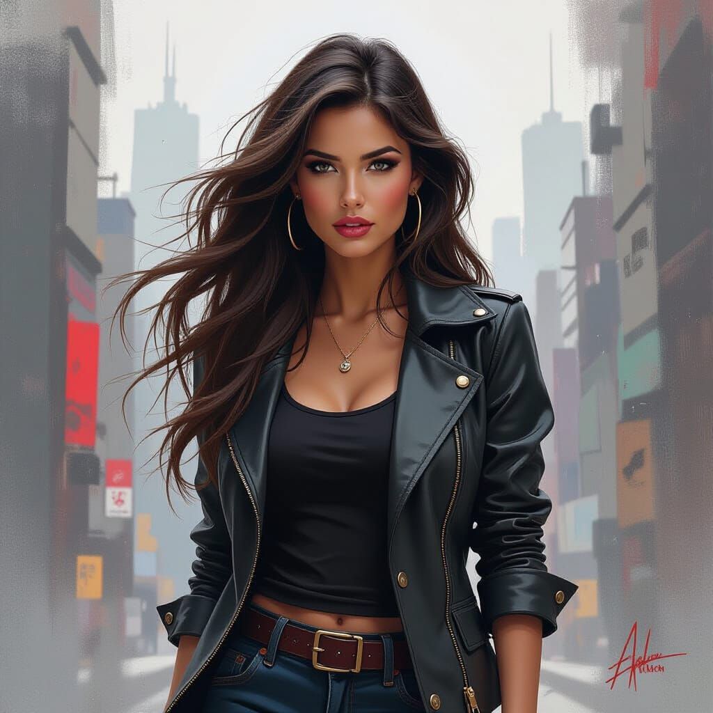 A powerful portrait of a beautiful energetic powerful lady w...