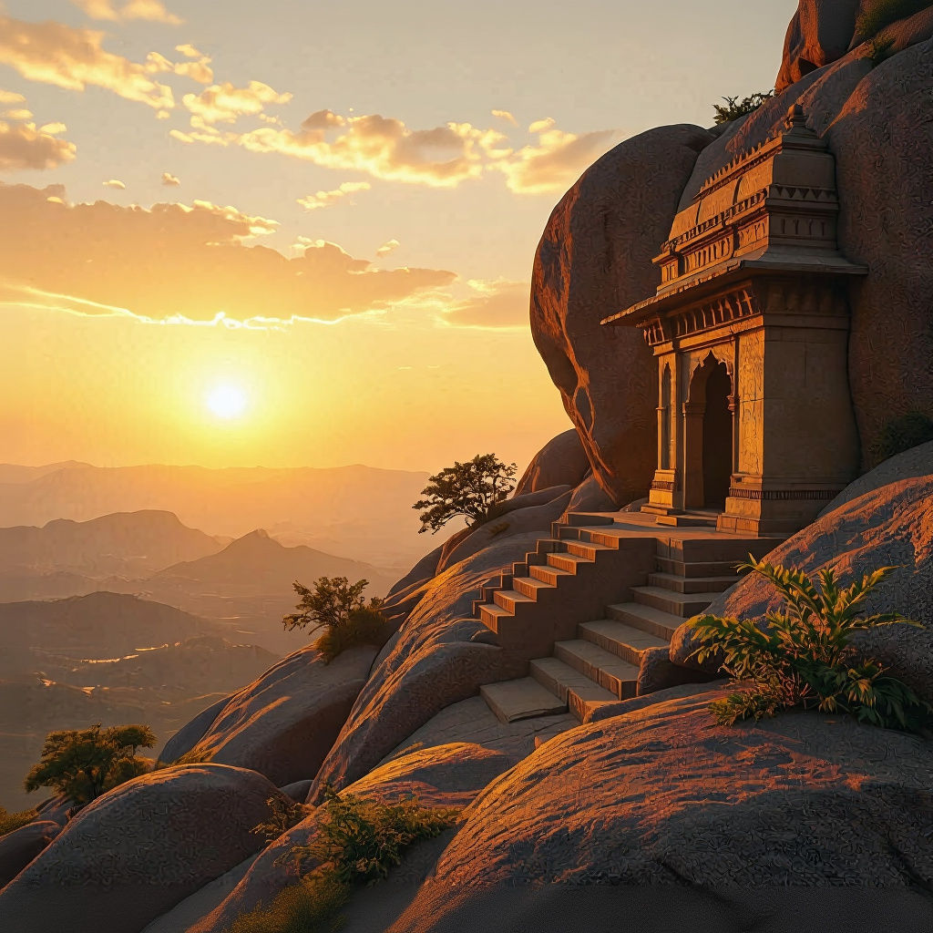 Madhugiri Hills: Golden Hour Architectural Marvel in 8K