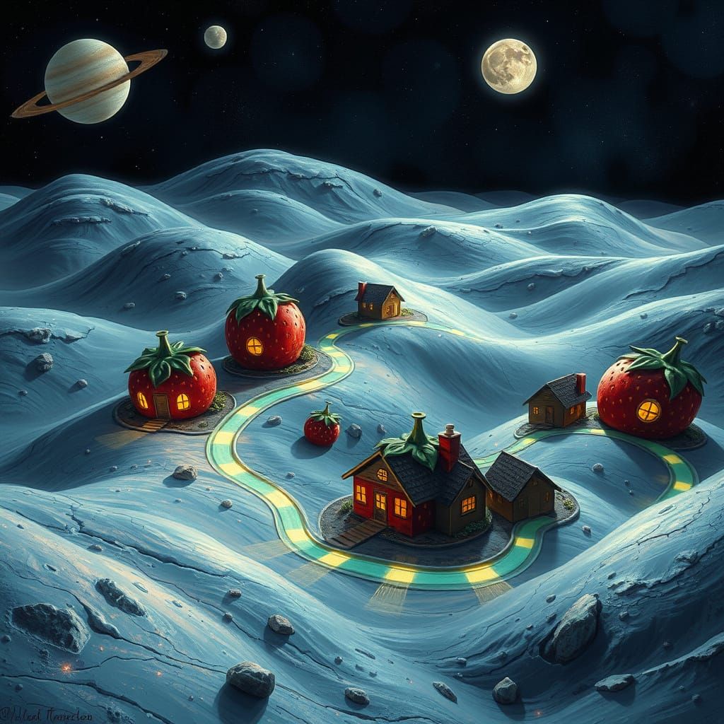 Surreal Lunar Neighborhood on Saturn's Moon