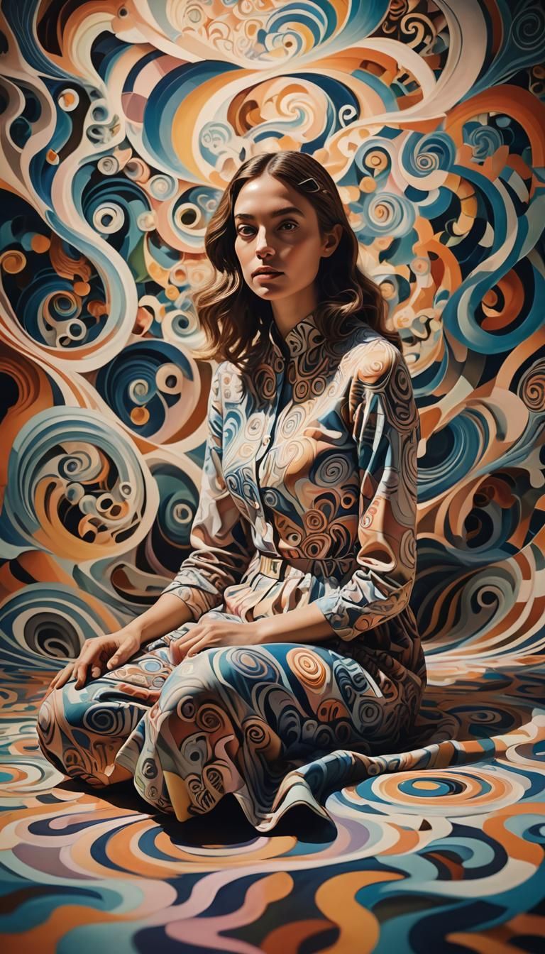 Psychedelic Meditation: Surreal Woman in Dreamscape