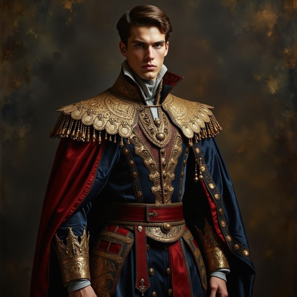 Dashing 17th Century Hero in Dark Oil Paint