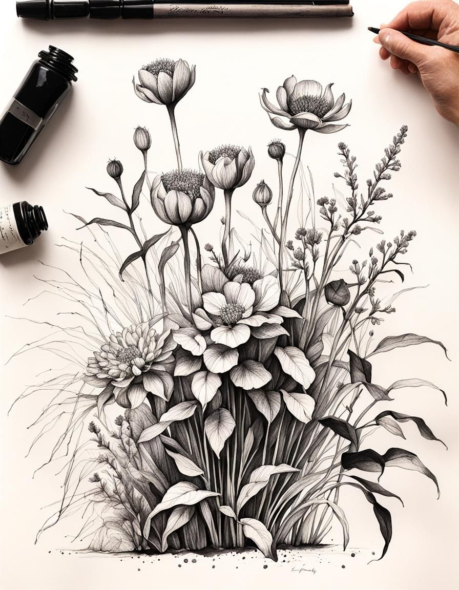 Botanical Ink Drawings