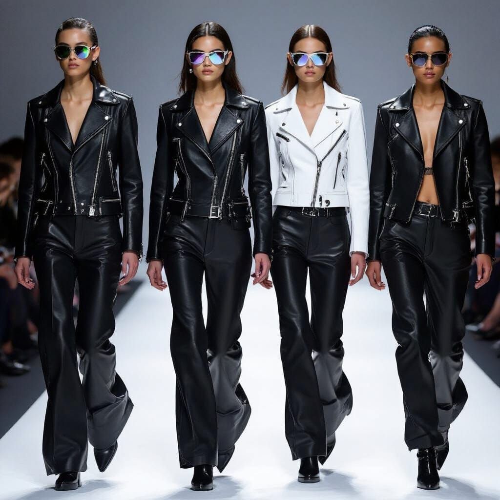 Androgynous Models in Avant-Garde Leather Fashion
