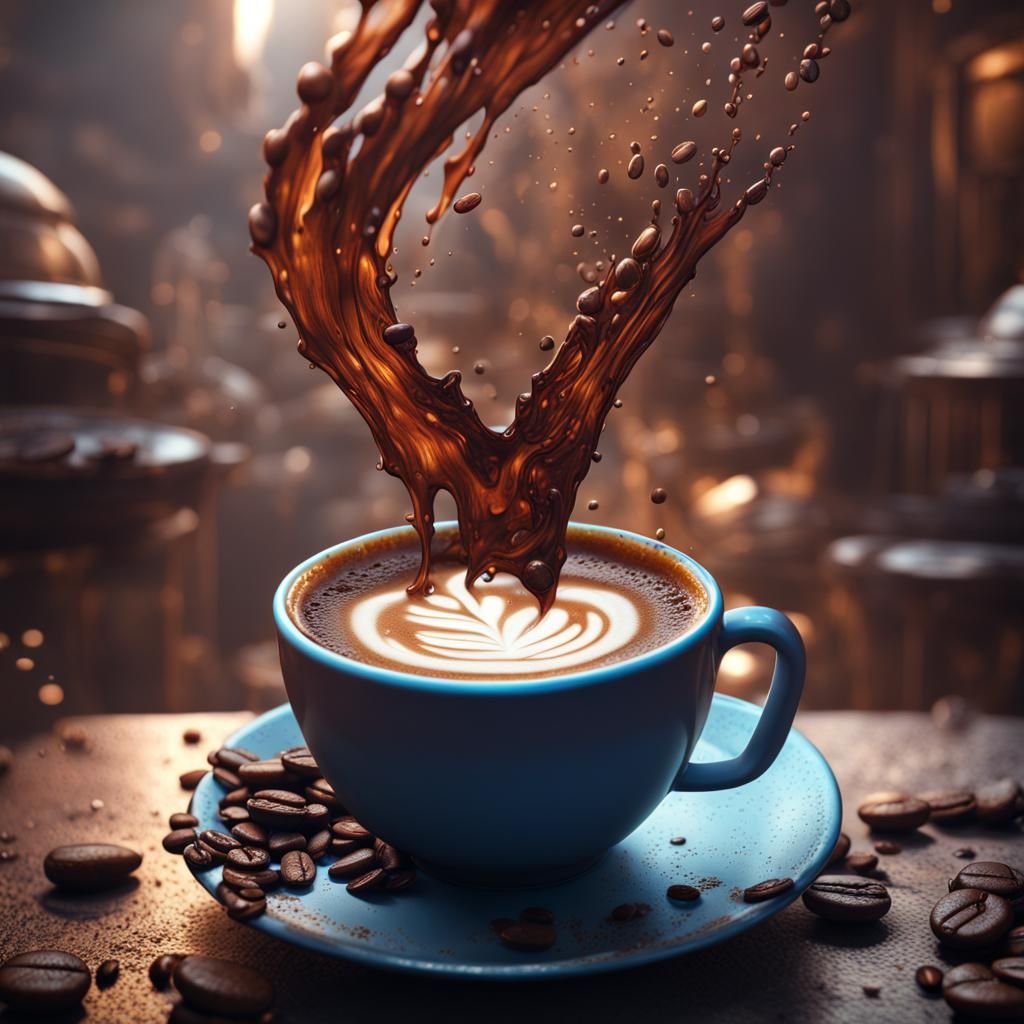 Detailed Coffee Cup Matte Painting