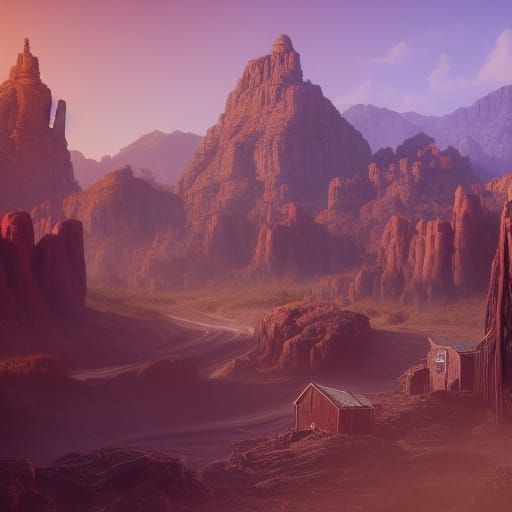 Detailed Wild West Matte Painting