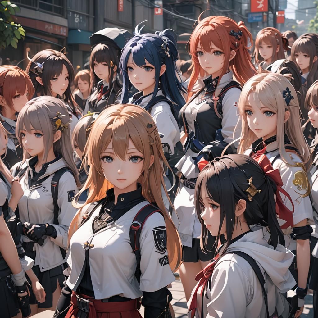 Anime Girls in Detailed 3D Aesthetic Style