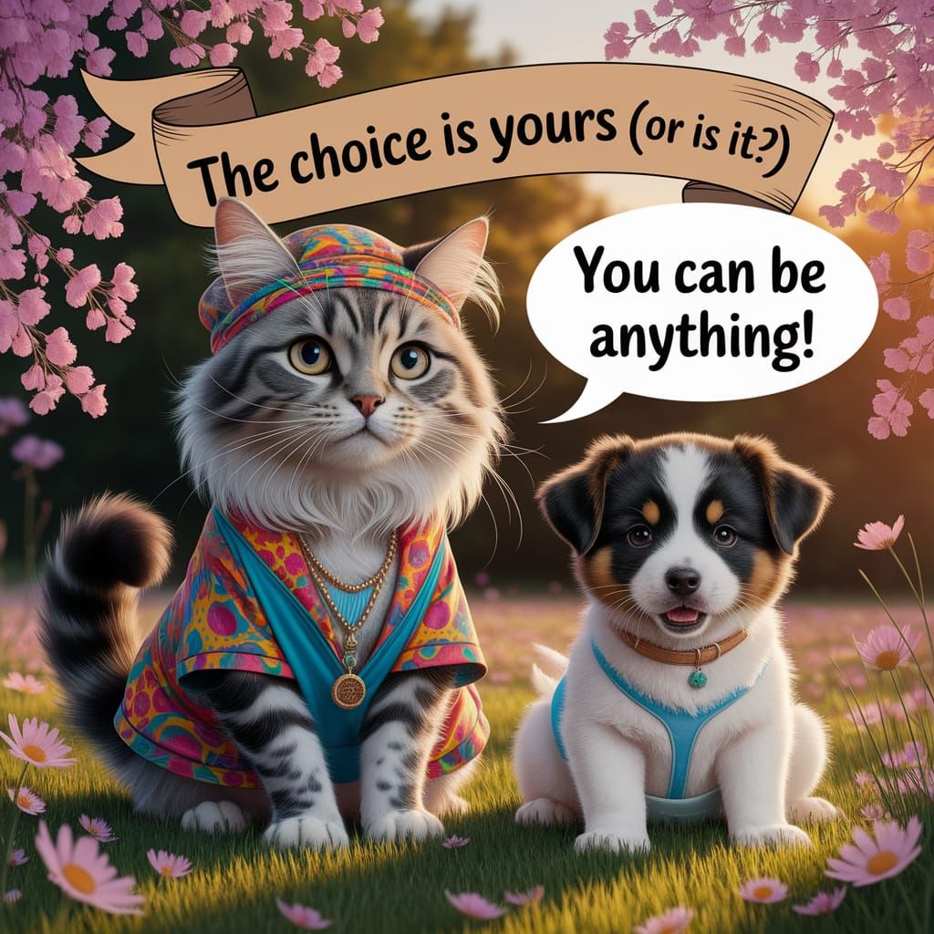 Funny Cat and Puppy Consider Life Choices