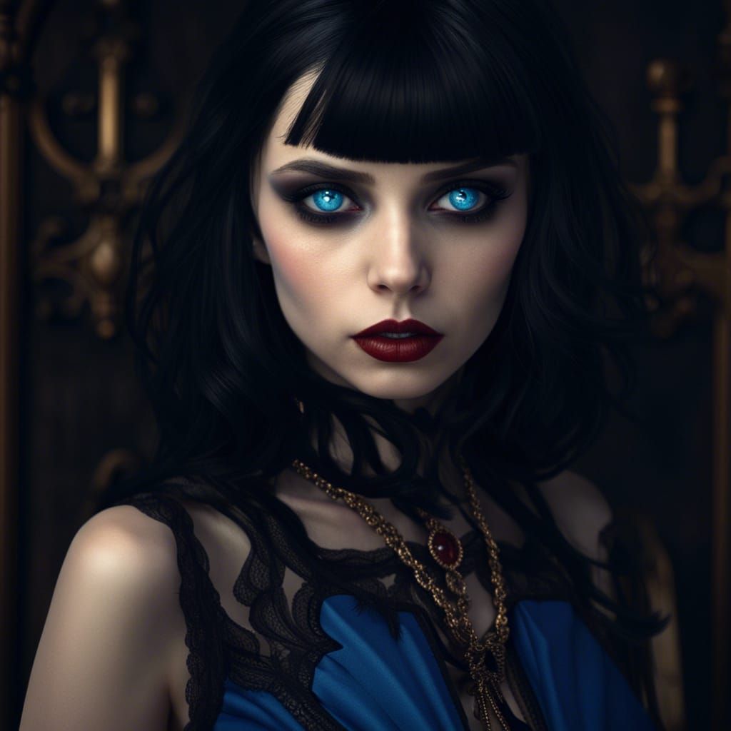 Charming Vampire Portrait in Gothic Style