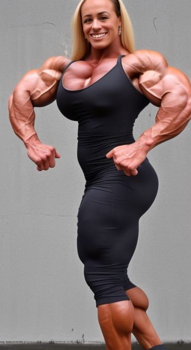 Amazon Female Bodybuilder with Massive Muscles