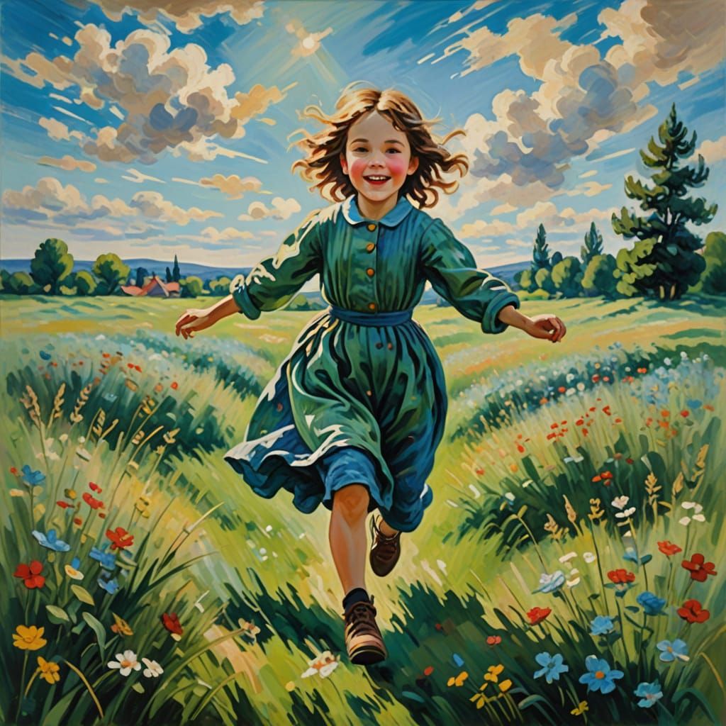 Joyful Spring Morning in Impressionist Style