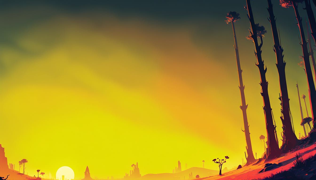 Dreamlike Landscape with Gaudí Architecture in Psychedelic S...