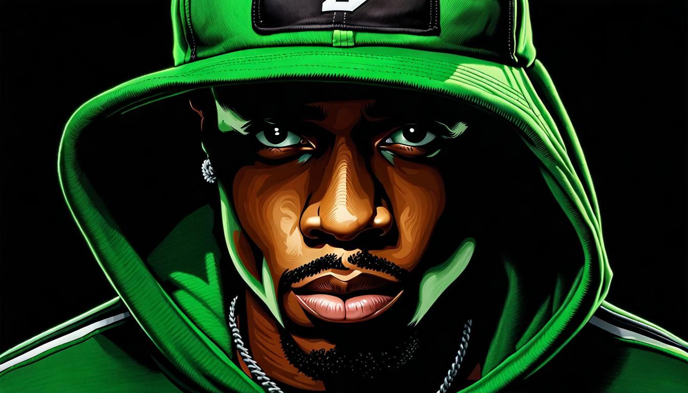 Hyperrealistic Hip-Hop Art: The Riddler in Green