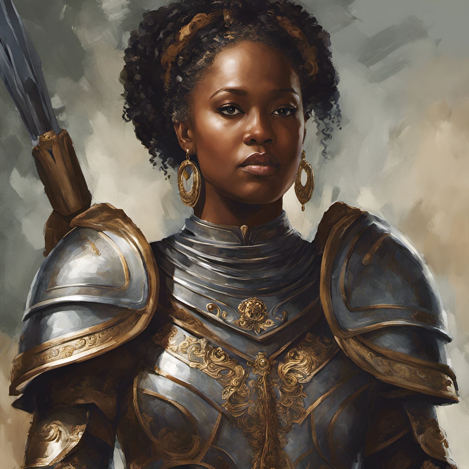 Chubby Knight in Dark Forest, Watercolor Ghibli Style