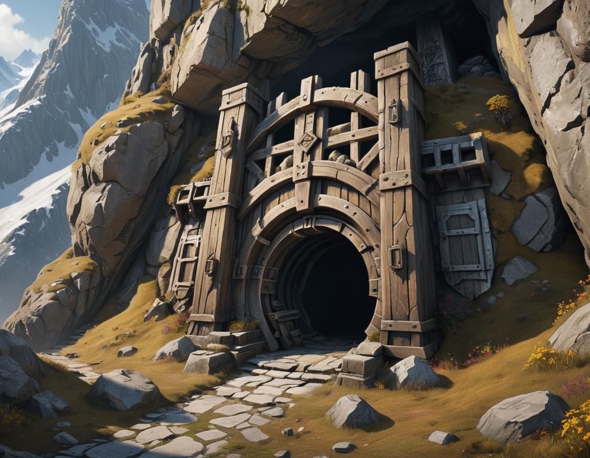 Abandoned Dwarven Outpost Entrance Inside Mountain