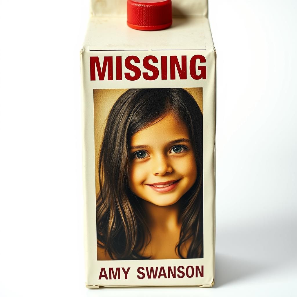 Vintage Milk Carton Missing Child Poster, Retro Aesthetic