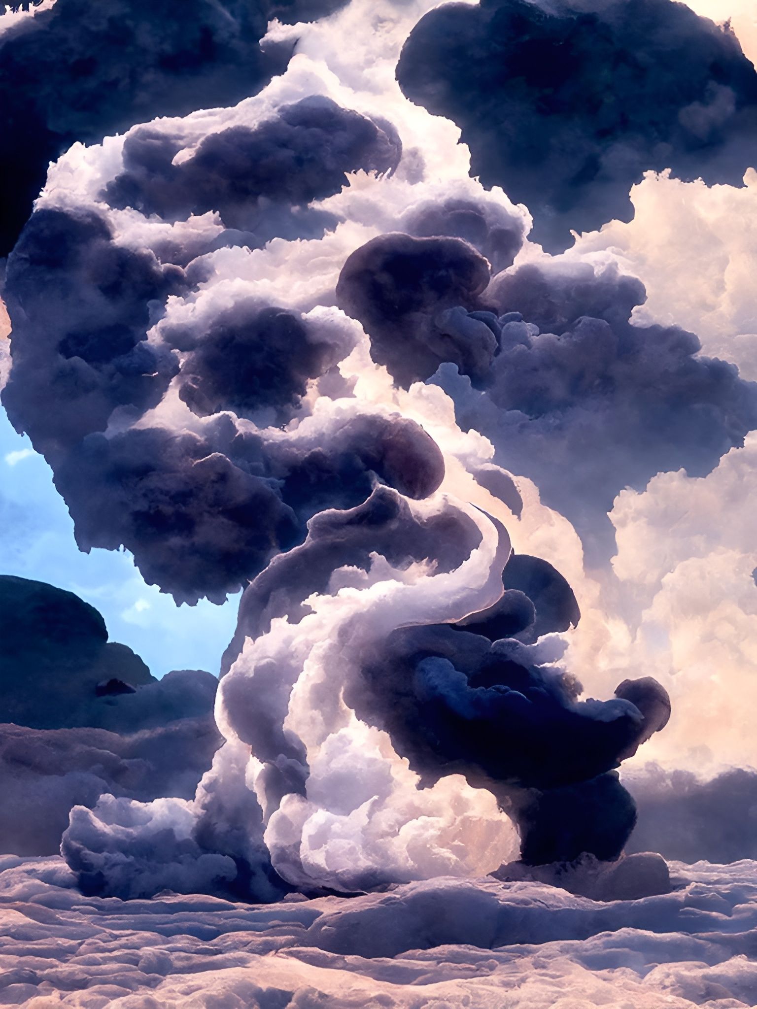 Billowing Cloudscape in a Filmic VRay Style