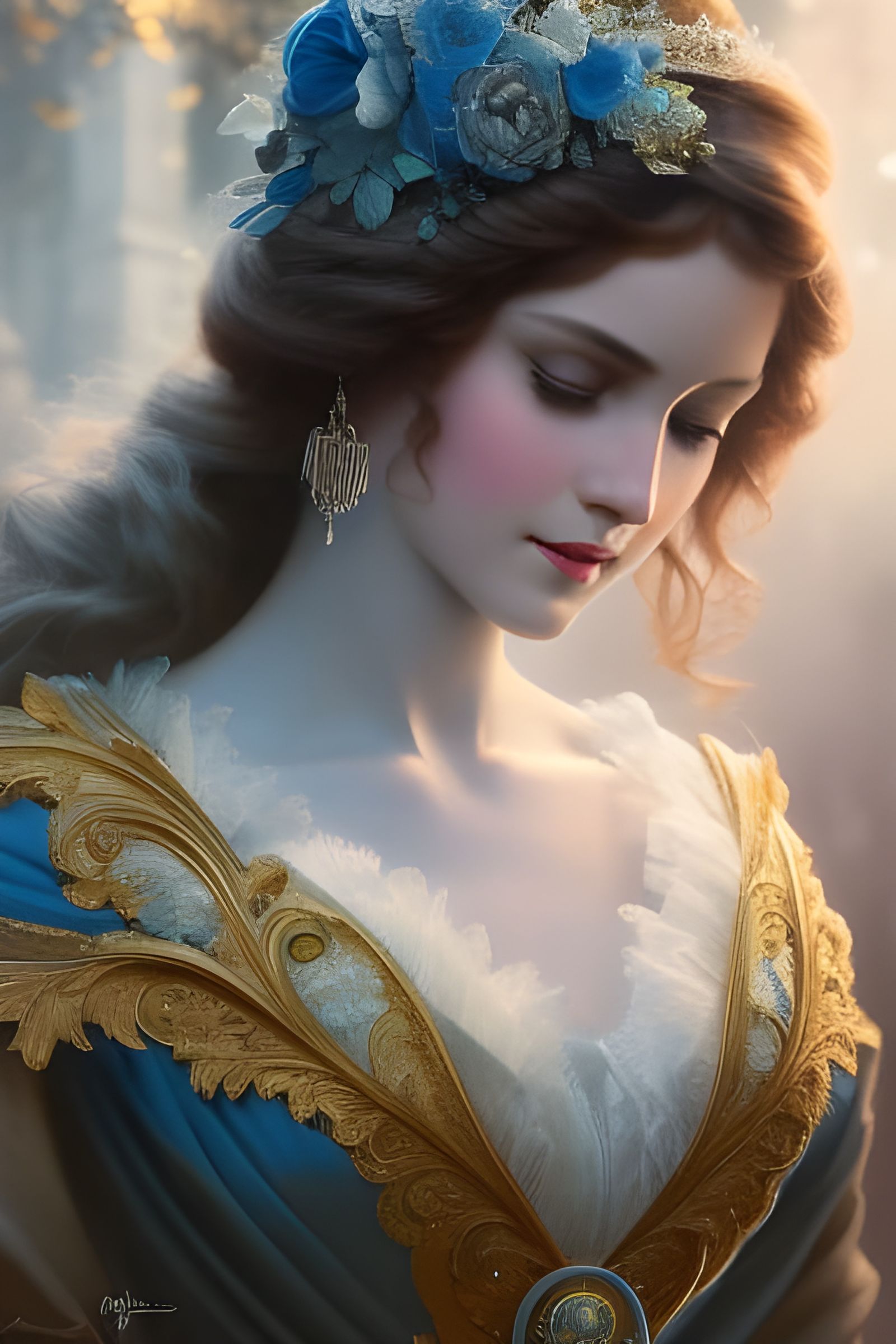 Intricate Portrait of Blue-Eyed Cinderella