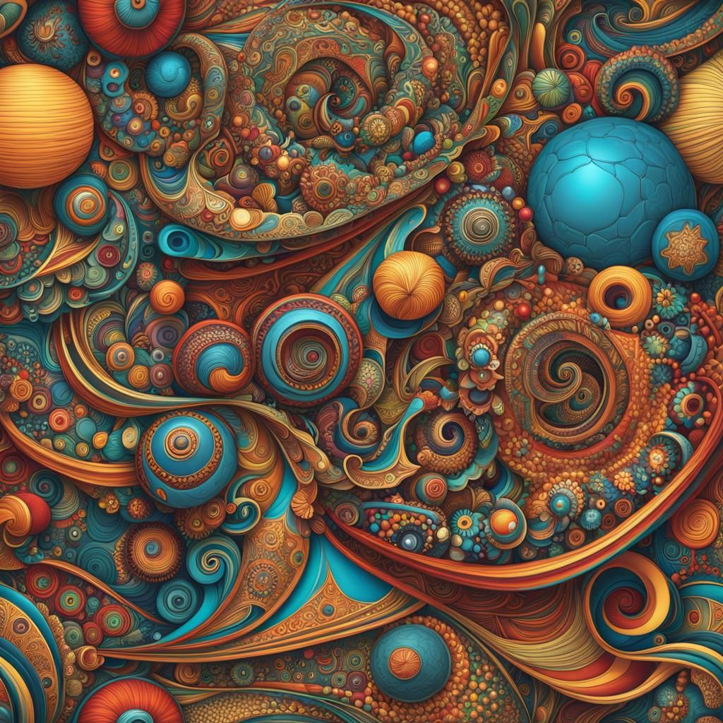 Epic outlandish bizarre abstract vector fractal, wave functi...