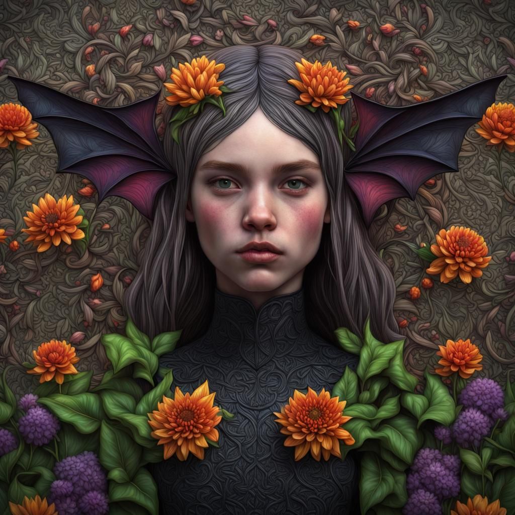 Hypersylized Celtic Flower Portrait in Unreal Engine