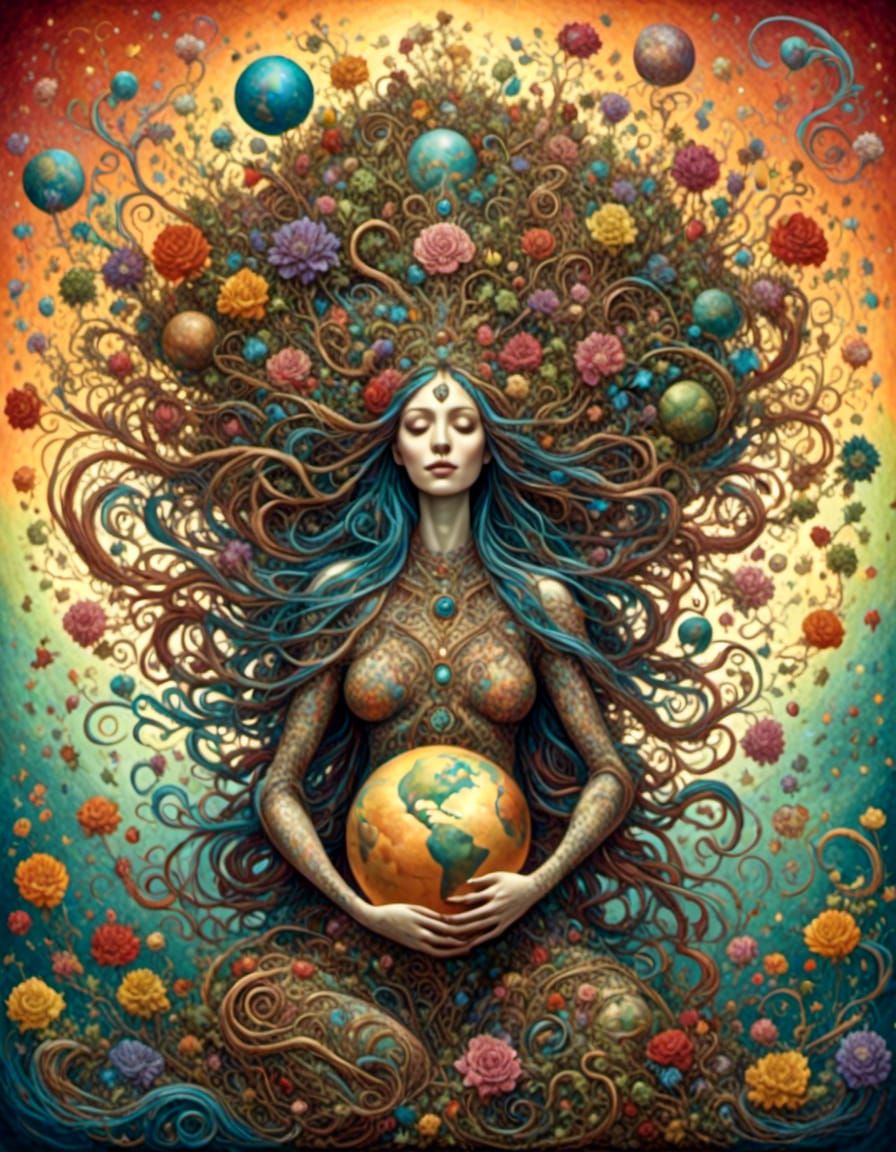 Surreal Pregnant Earth Mother Fantasy