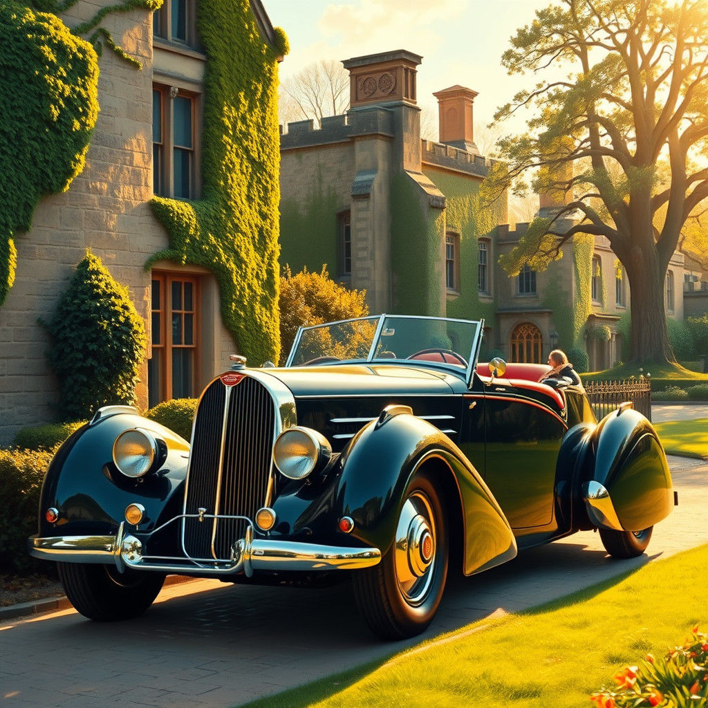 Bugatti Atlantic in Gauguin-Inspired Countryside