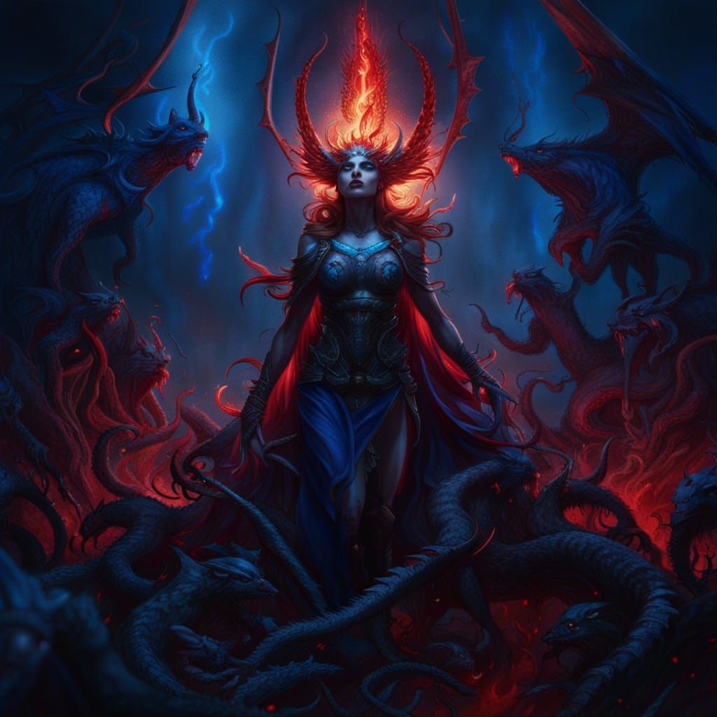 Lilith, Queen of Demons, in a Divine Light