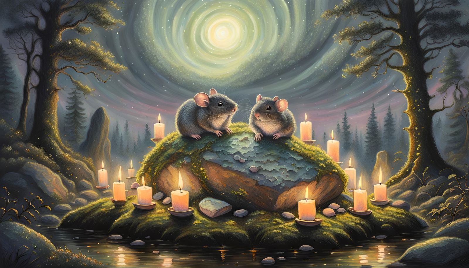 Mysterious Forest Ceremony with Mice Priests