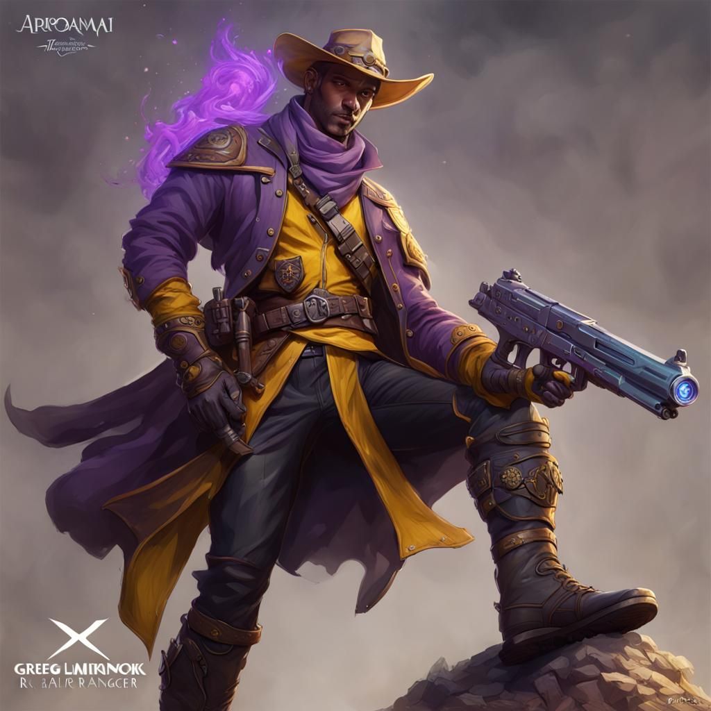 Spelljamming Air Genasi Ranger in Dark Fantasy Style