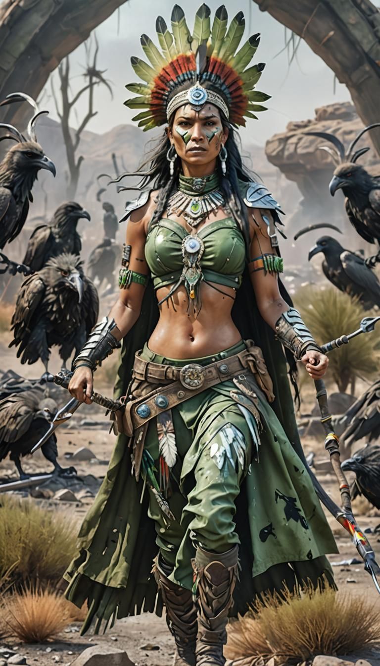 Crystal Goddess: American Indian Hunter in Desert